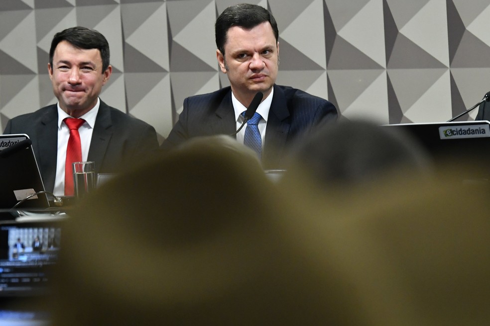 Anderson Torres presta depoimento à CPI dos Atos Golpistas — Foto: Geraldo Magela/Agência Senado