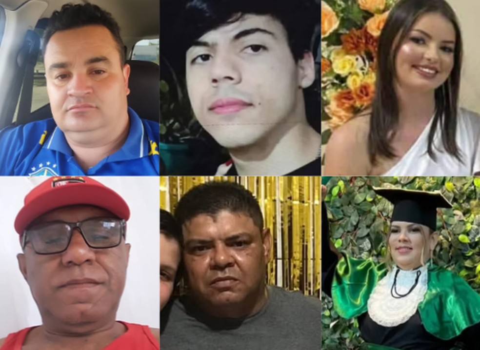Vítimas fatais do grave acidente em Soledade, PB — Foto: Montagem/g1