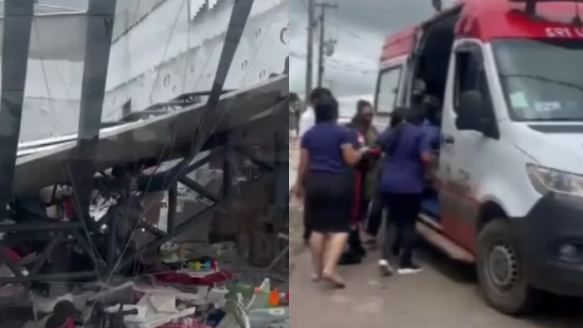 Teto de loja infantil desaba e deixa feridos, no interior do PA; VÍDEO