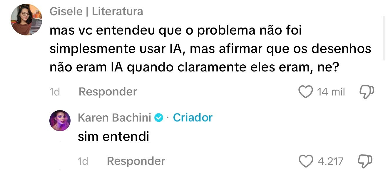 Influencer vende ilustrações como autorais por R$ 149, é criticada e admite uso de IA: 'Fiz merda'