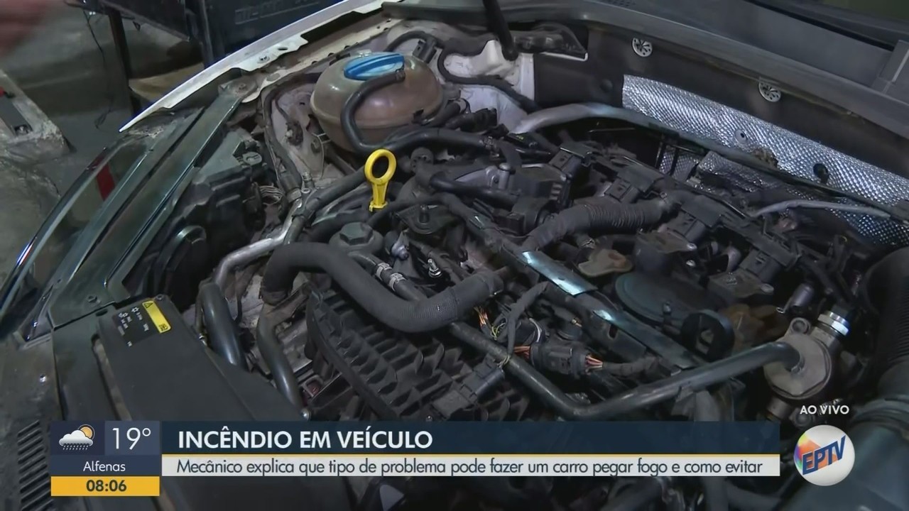 Incêndio no estacionamento de hotel atinge três carros e mobiliza Bombeiros, em Taubaté