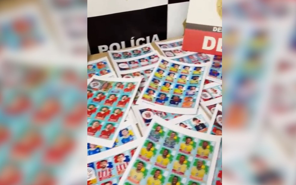 Figurinhas da Copa do Mundo são apreendidas por suspeita de falsificação em São José do Rio Preto (SP) — Foto: Divulgação / Polícia Civil
