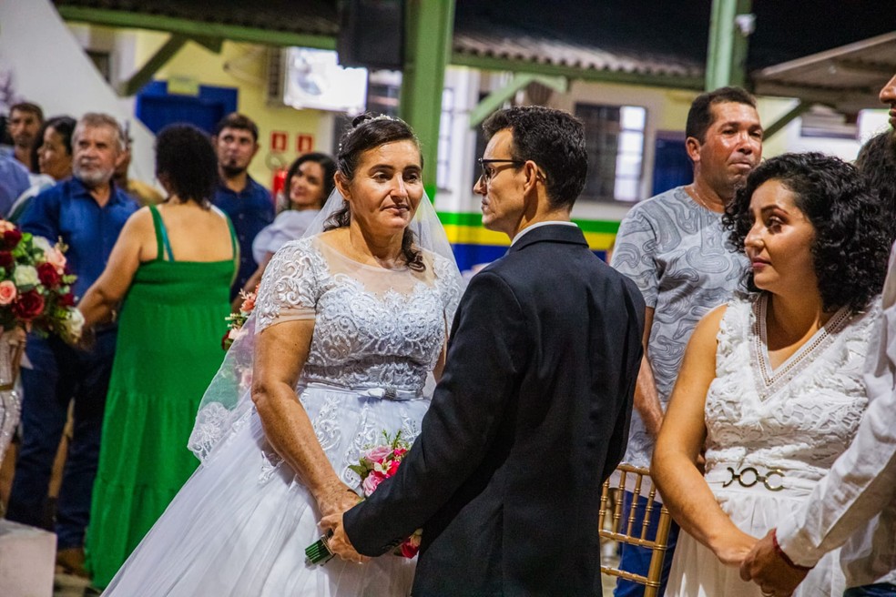 Celebração do casamento de Maria e Israel aconteceu durante uma operação da Justiça Rápida Itinerante — Foto: Tribunal de Justiça de Rondônia