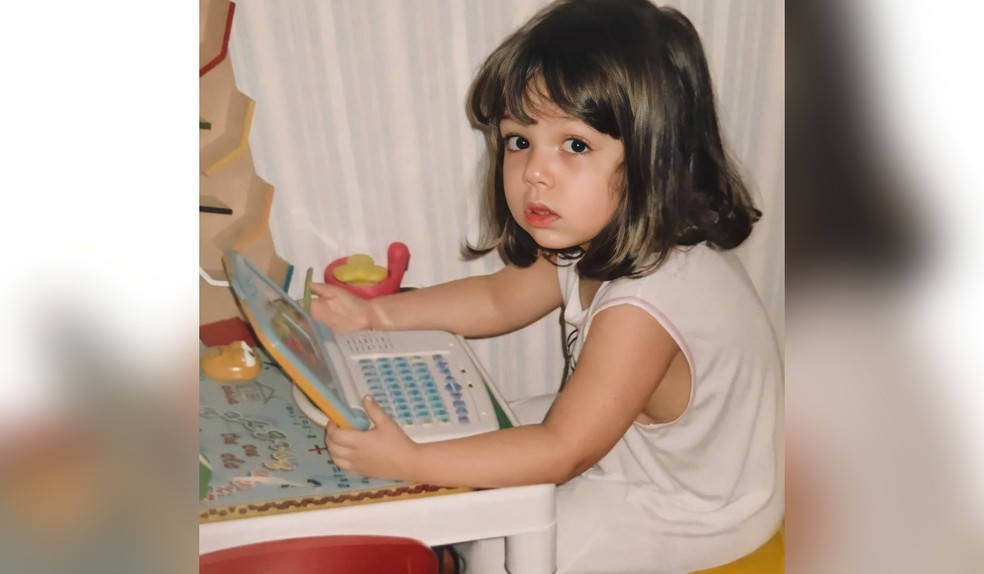 A tecnologia esteve presente na vida de Giovanna desde sempre — Foto: Arquivo pessoal 