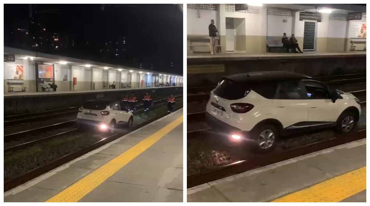 VÍDEO: carro invade trilhos e interrompe circulação da Linha 7-Rubi em SP