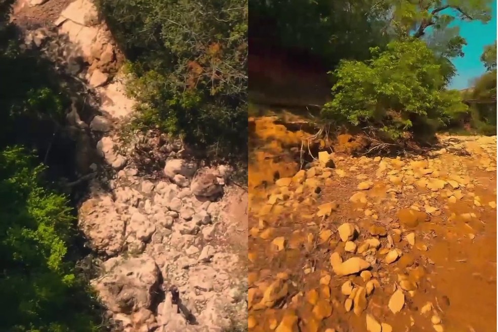 Seca no Rio da Prata avança em Jardim — Foto: Instituto Guarda Mirim Ambiental