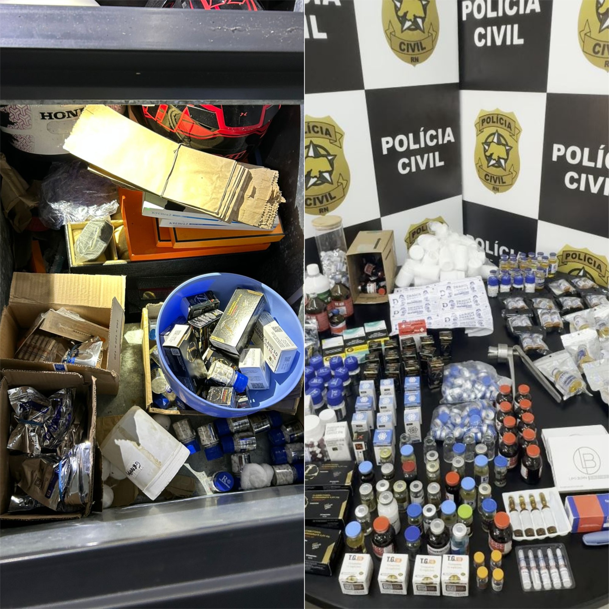 Polícia fecha laboratório clandestino de remédios e anabolizantes em Natal