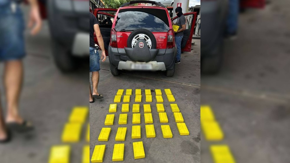 Polícia apreendeu 51 quilos de cocaína em carro transportado em caminhão-cegonha — Foto: Divulgação