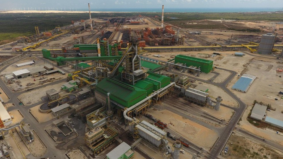 A Posco Brasil foi fundada para atuar na construção da Companhia Siderúrgica do Pecém (CSP), em São Gonçalo do Amarante (CE) — Foto: Divulgação/CSP