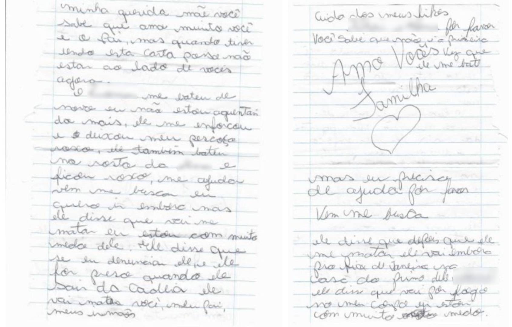 Antes de pedir socorro à escola do filho, vítima de agressão tentou bilhete para família: 'Não é a 1ª vez que ele me bate, vem me buscar'