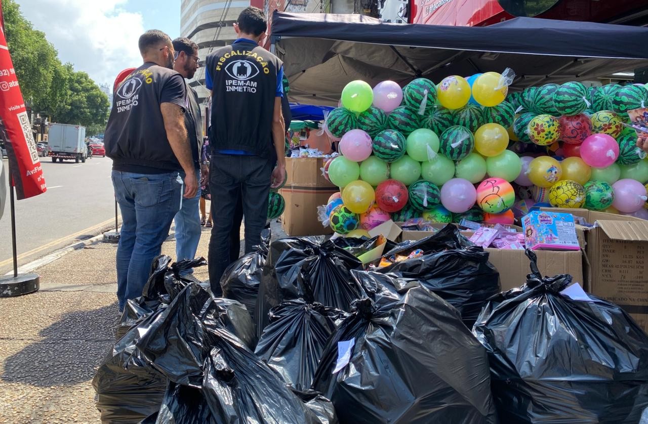 Mais de 3 mil brinquedos sem selo e com informações incompletas são apreendidos em Manaus e na Região Metropolitana