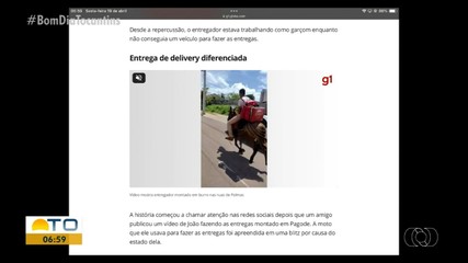g1 Tocantins: homem que viralizou fazendo entregas em jumento ganha uma moto