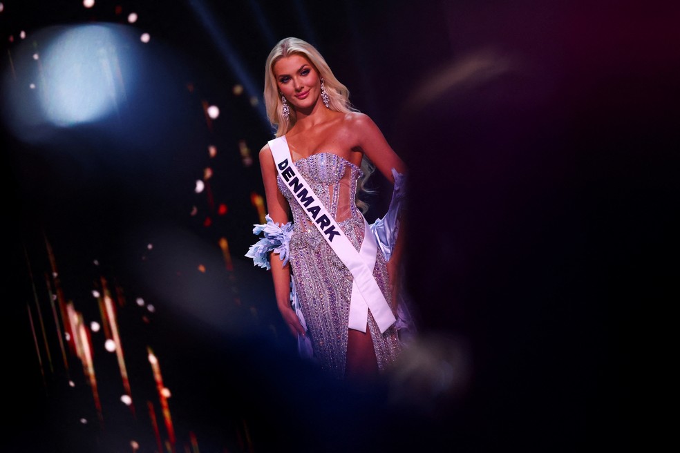 A modelo Victoria Kjaer Theilvig, candidata da Dinamarca ao Miss Universo 2024 — Foto: Raquel Cunha/Reuters
