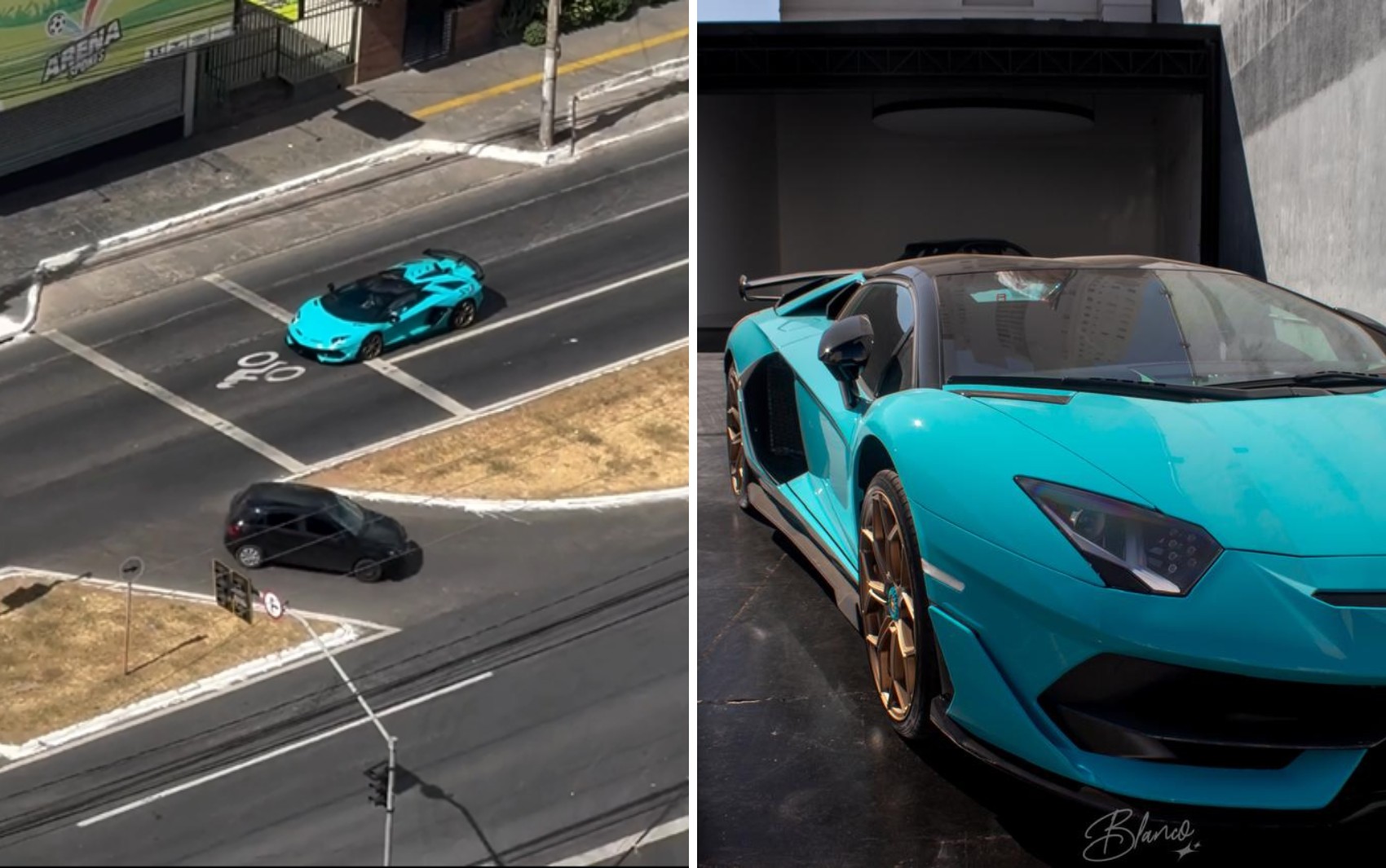 Vídeo de Lamborghini com cor rara em avenida de Goiânia chama atenção na web