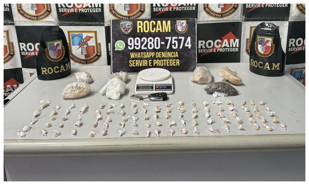 Homem preso com drogas em Manaus oferece R$ 100 mil a policiais para evitar prisão, diz PM