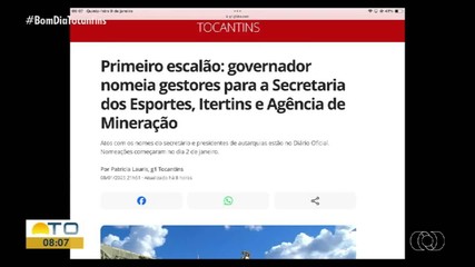 Nomeados para compor o primeiro escalão do estado é destaque no g1 Tocantins