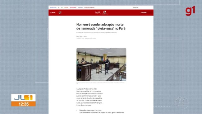 Homem  condenado aps morte de namorada na brincadeira 'Roleta Russa' no Par
