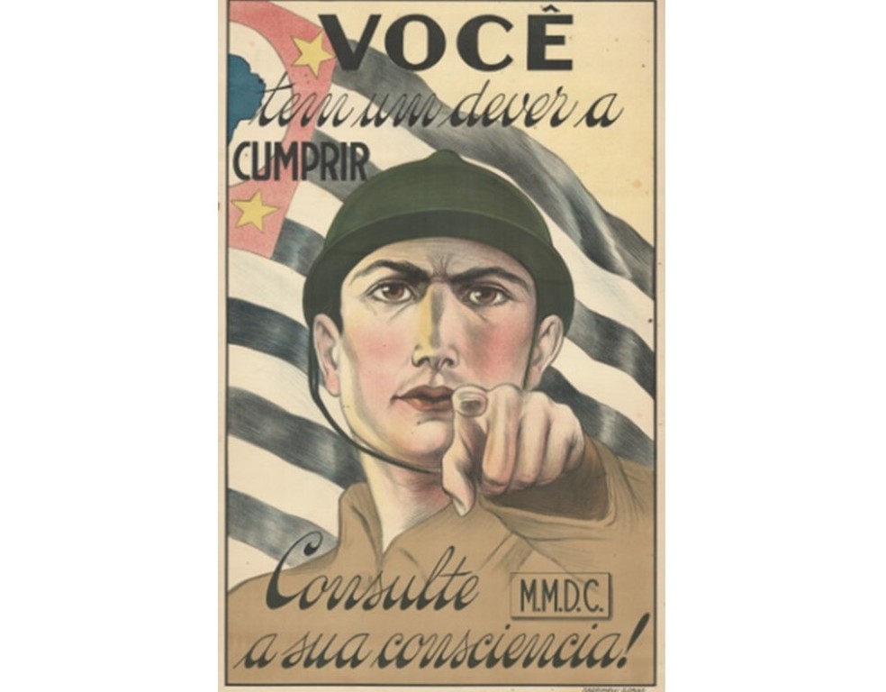 Poster da Revolução Constitucionalista de 1932 — Foto: Divulgação/MIS