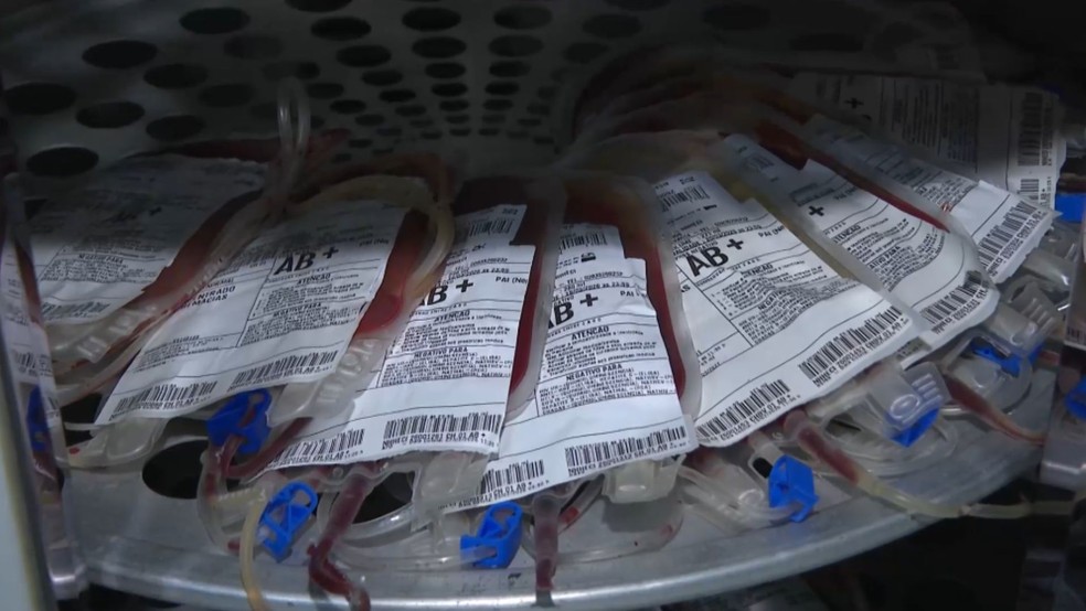 Banco de sangue no Hospital Evangélico de Cachoeiro de Itapemirim, Espírito Santo — Foto: Reprodução/TV Gazeta