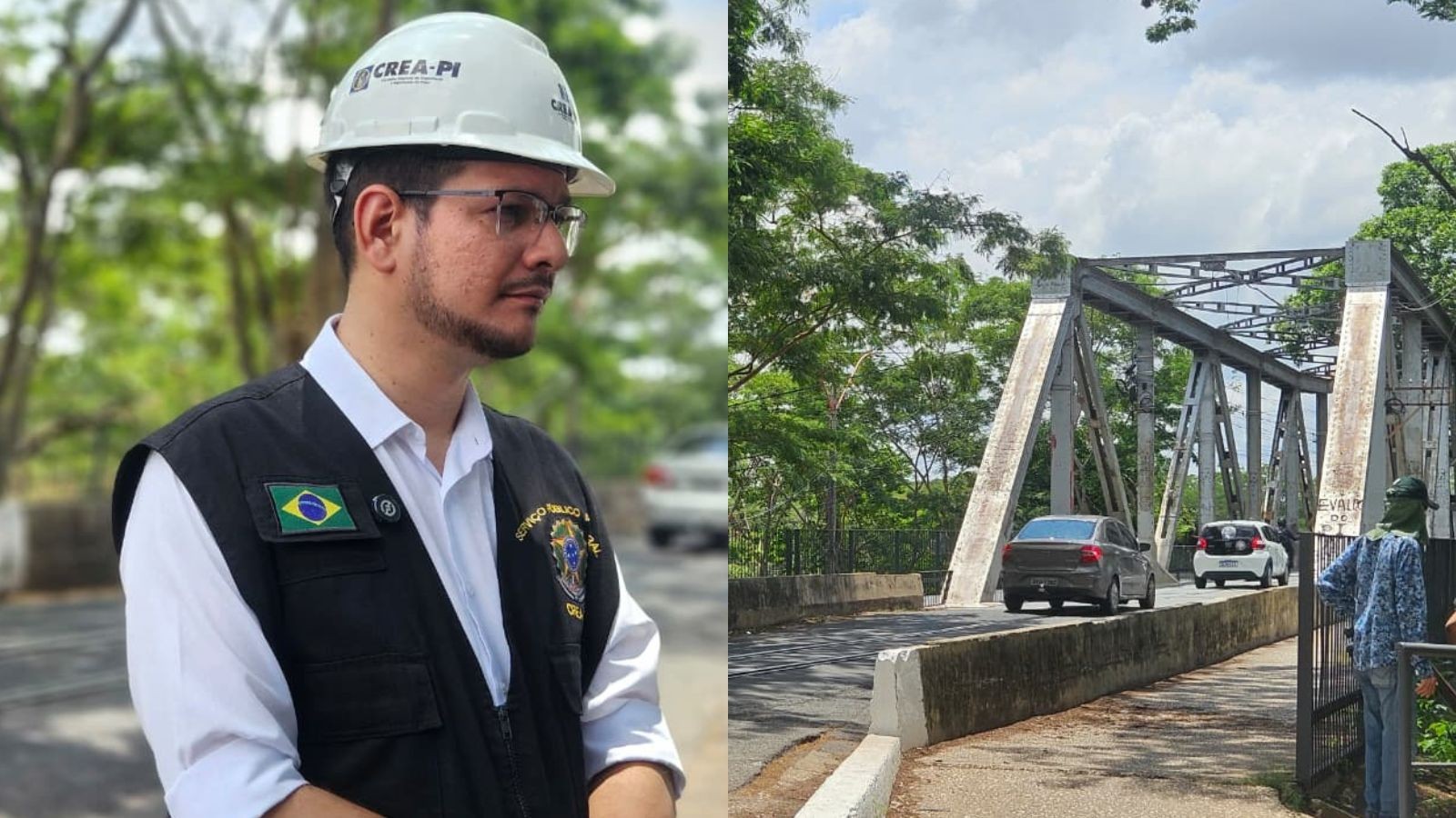 Crea do PI inspeciona Ponte Metálica após acidente que matou jovem de 23 anos