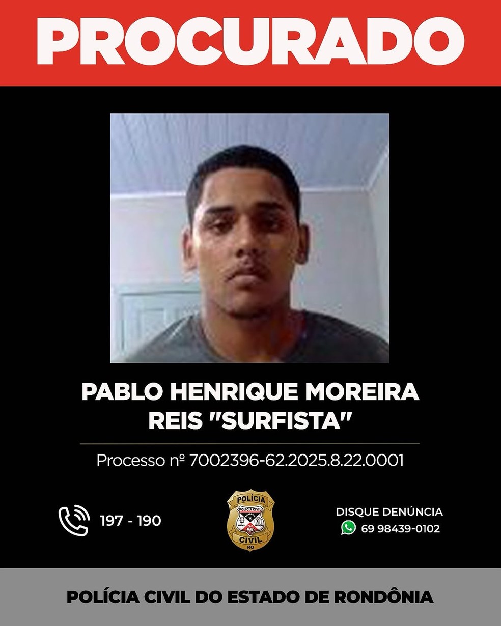 Pablo Henrique, cartaz de procurado — Foto: Polícia Civil/Divulgação