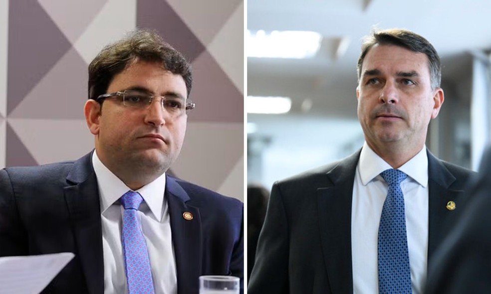 Willer Tomaz e Flávio Bolsonaro (PL) — Foto: Reprodução