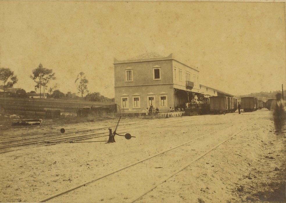 Estação de Sorocaba em 1880 — Foto: Julio Durski / Arquivo Nacional