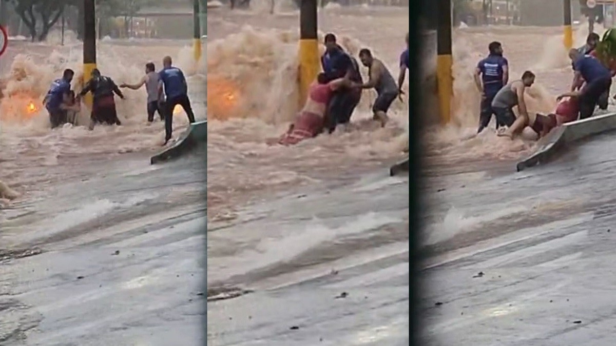 VÍDEO: mulheres são resgatadas por moradores após carro ser tomado pela enxurrada em Bauru