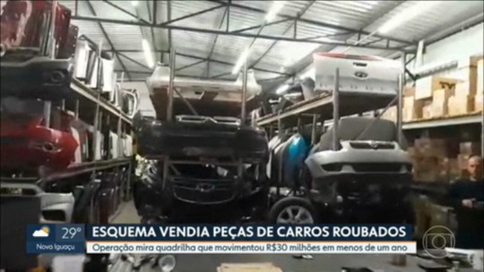 Delegacia de Roubos e Furtos faz operação contra quadrilha que vendia peças de carros roubados - Programa: RJ1 
