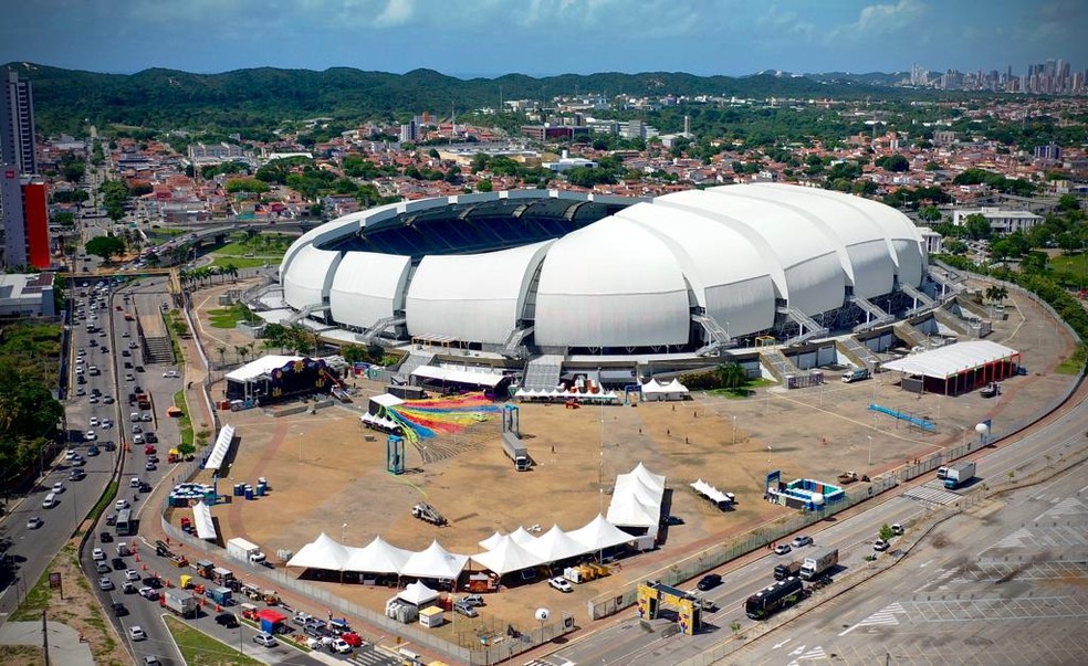 Arena das Dunas com a estrutura para o São João 2023 — Foto: Divulgação
