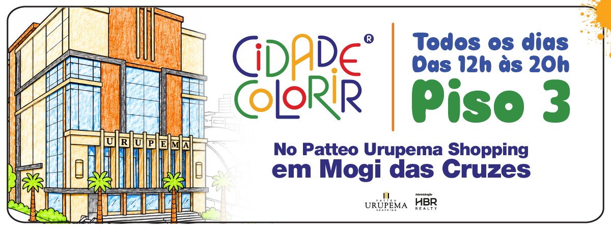 Patteo Urupema Shopping recebe Cidade Colorir e garante diversão nas férias
