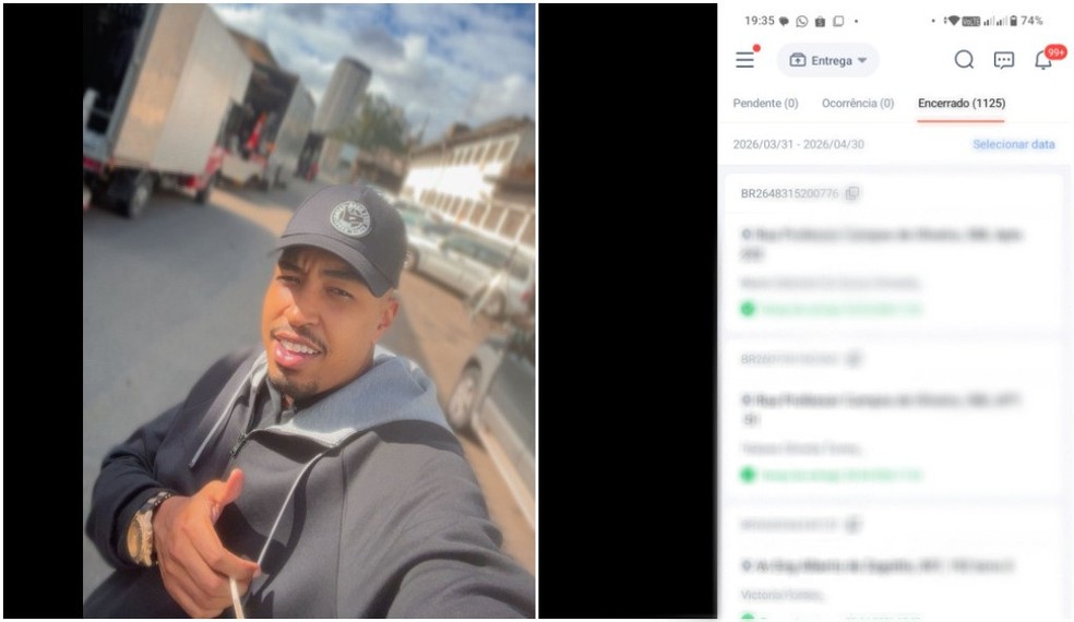 Victor Emmanuel trabalha há cinco anos com aplicativos e diz que a carga horária já foi ainda mais pesada quando atuava no iFood e 99. — Foto: Arquivo pessoal