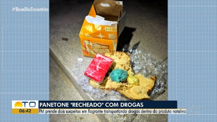 Suspeitos de tráfico são flagrados com panetone 'recheado' com drogas em Arraias
