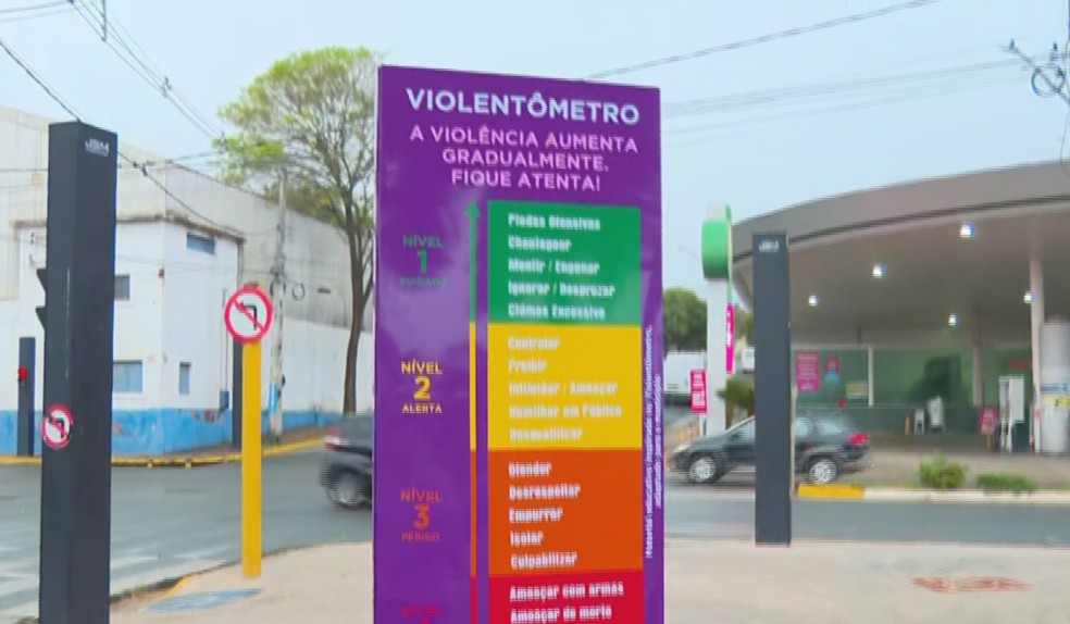 Adamantina instala ‘violentômetro’ para ajudar mulheres a identificar sinais de violência: ‘Dar visibilidade’ — Foto: Gustavo Luz/TV TEM