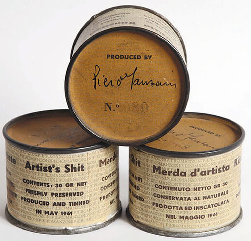 'Merde d'Artiste', do italiano Piero Manzoni, feita em 1961 — Foto: Divulgação