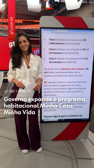 G1 em 1 Minuto: Governo expande o programa hab...