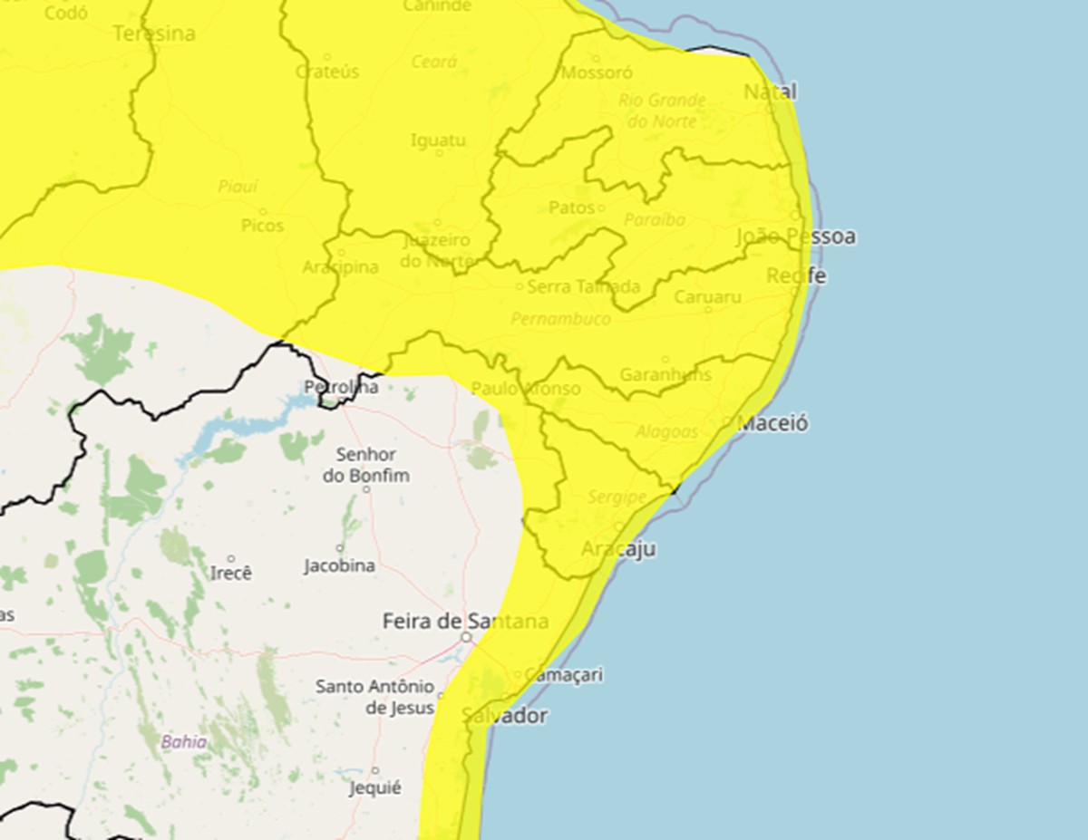 Inmet emite alerta de chuvas intensas para todos os municípios de Alagoas