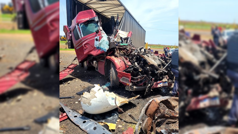 Um caminhão perdeu o controle e invadiu a área onde ficam expostas aeronaves no Posto Rodomaster, localizado na Rodovia Raposo Tavares (SP-270), no km 543, em Regente Feijó (SP) — Foto: Arquivo pessoal
