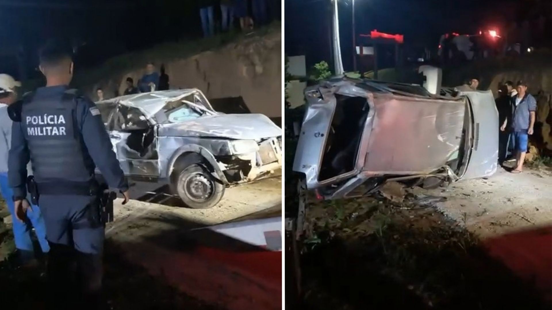 Mulher atropela e mata idoso após desviar de caminhão, perder controle do carro e cair em barranco em Brejetuba; VÍDEO