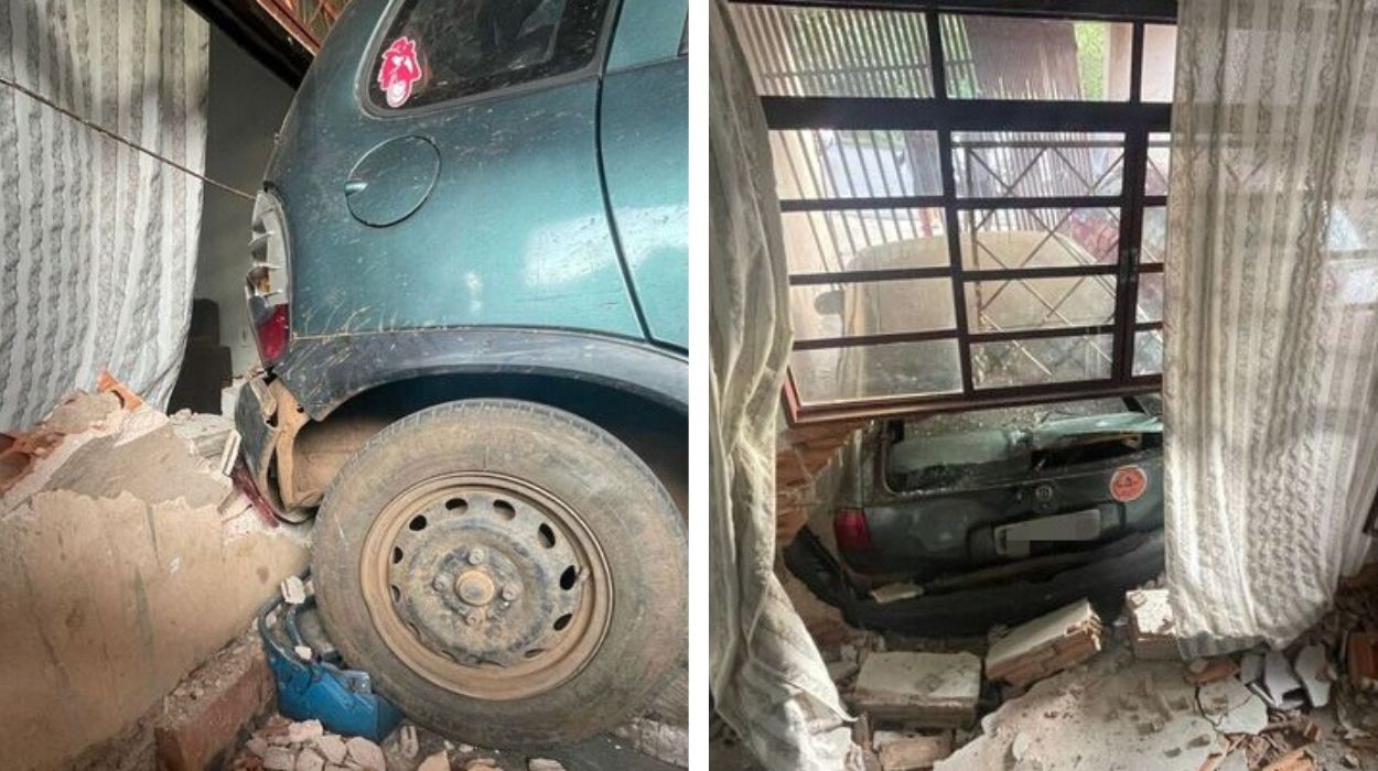 Carro invade casa após motorista tentar desviar de moto no interior de SP