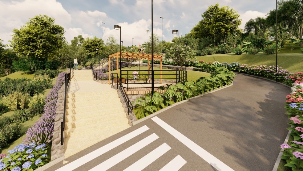 Projeto da rua mais sinuosa do mundo  — Foto: Prefeitura de São Joaquim/Divulgação