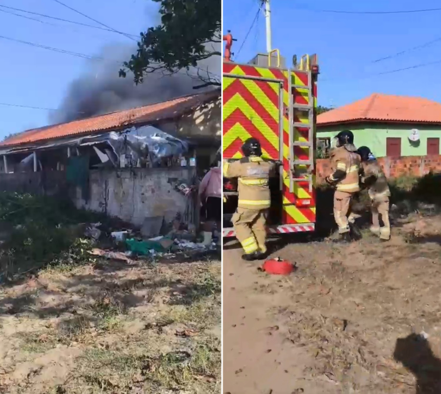 Incêndio em residência assusta moradores na Praia do Açu, em São João da Barra