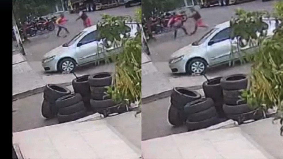 Populares disseram que os mototaxistas discutiram por conta de corridas e clientes. — Foto: Reprodução