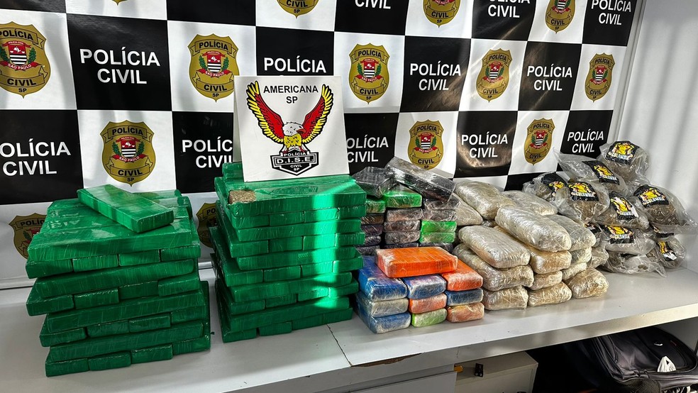 Maconha e cocaína localizadas em compartimento secreto de Kombi usada pelo tráfico para abastecer pontos de venda nas regiões de Campinas (SP) e Americana (SP) — Foto: Dise/Polícia Civil/Divulgação
