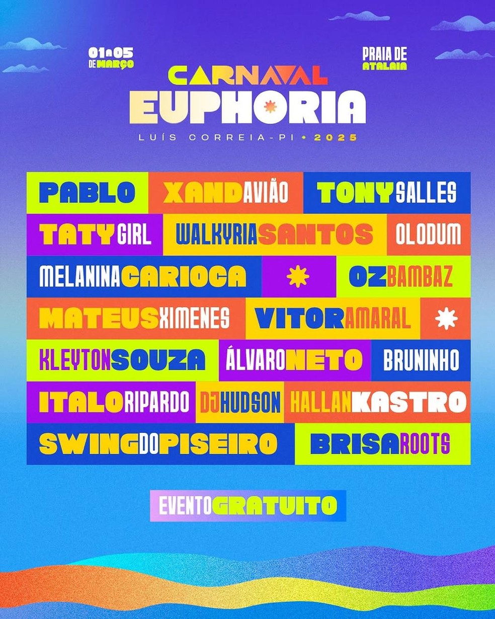 Atrações do Carnaval Euphoria, em Luís Correia — Foto: Prefeitura de Luís Correia