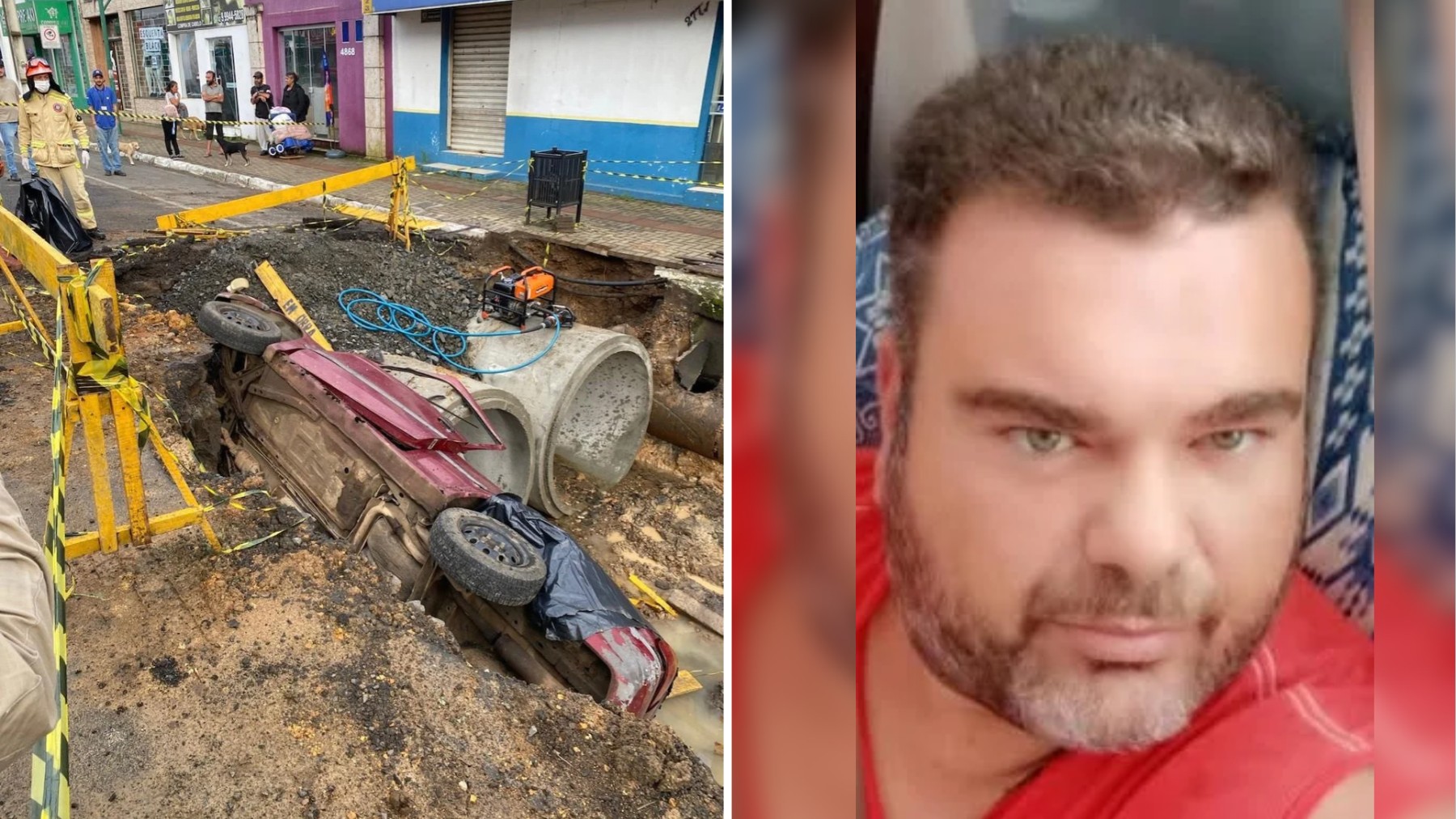 Polícia investiga morte de motorista que caiu com carro em cratera aberta em rua devido a obra no Paraná e só foi encontrado horas depois