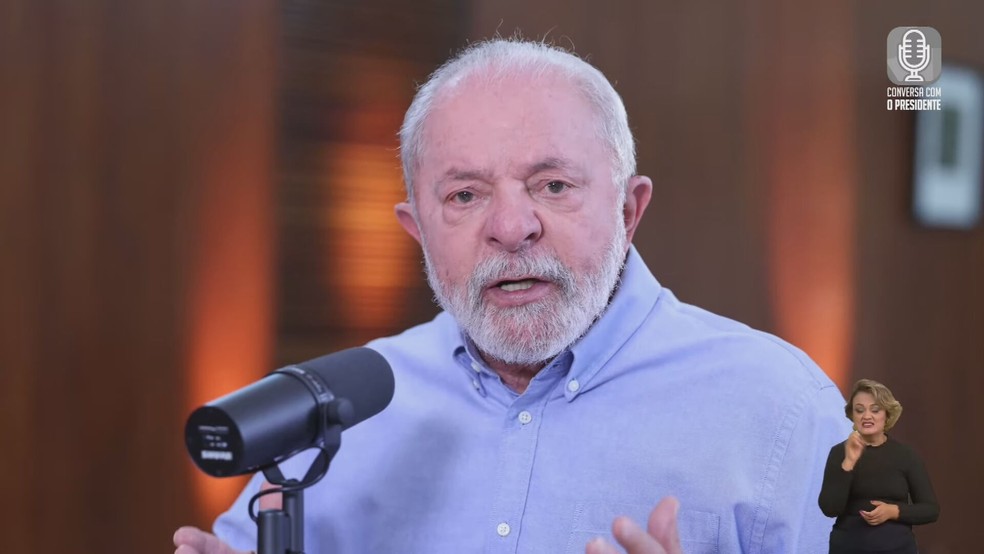 Lula em transmissão do 'Conversa com o Presidente' — Foto: Youtube/Reprodução