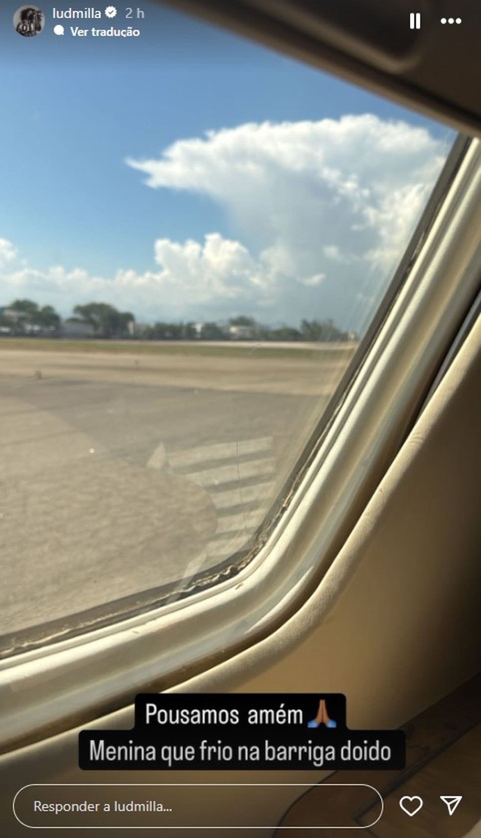 Avião de Ludmilla faz pouso de emergência — Foto: Reprodução redes sociais