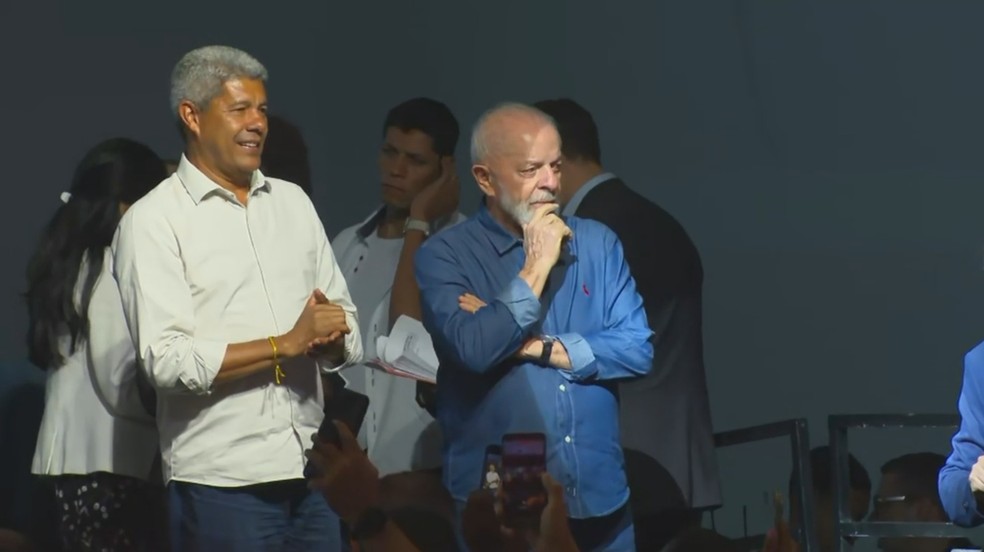 Lula anuncia investimentos do novo PAC na Bahia; governador Jerônimo Rodrigues participa do evento — Foto: Redes sociais