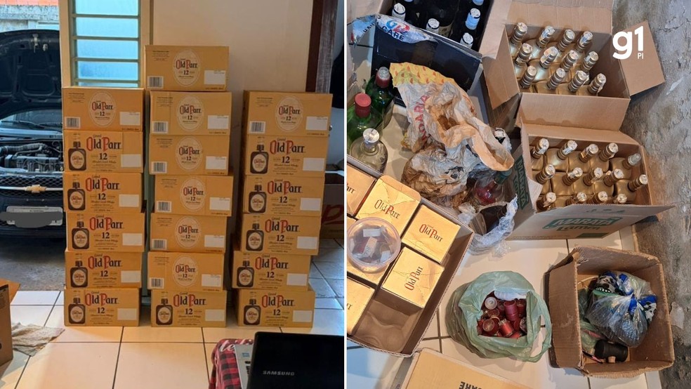 Polícia suspeita de que bebidas apreendidas na casa do suspeito sejam falsificadas — Foto: Divulgação/PCPI